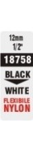 Obrázek Pásky D1 nylonová flexibilní pro elektronické štítkovače DYMO - 12 mm x 3,5 m černý tisk / bílá páska