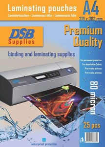 Obrázek Laminovací fólie / A4 / 25 ks / 80 mikronů