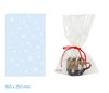 Obrázek Vánoční celofánový sáček - transparentní vločky / 16 x 25 cm