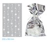 Obrázek Vánoční celofánový sáček - stříbrné vločky / 20 x 35 cm