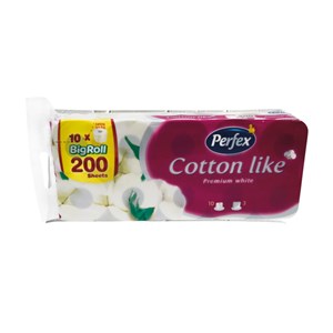Obrázek Papír toaletní Perfex Cotton like 3 -vrstvý / 8+2 ks