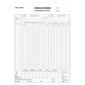 Obrázek Výdejky potravin a denní přehled stravování A3 / 130 listů