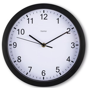 Obrázek Nástěnné hodiny Hama Elba černé / tichý chod / průměr 25 cm