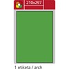 Obrázek Print etikety A4 pro laserový tisk - fluorescentní - 210 x 297 mm (1 etiketa / arch) fluorescentní zelená