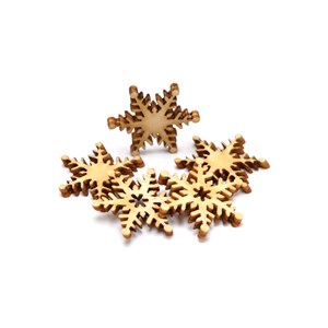 Obrázek Dřevěný výřez - vločka 2,5 cm / 5 ks