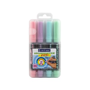 Obrázek Zvýrazňovač Centropen Flexi Soft pastel 8542 / sada 4 ks