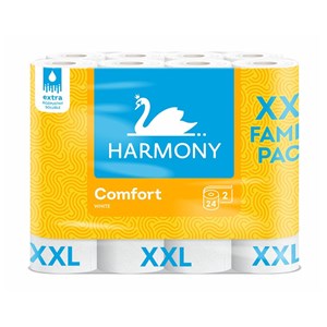 Obrázek Papír toaletní Harmony Comfort White 2 vrstvý / 24 ks