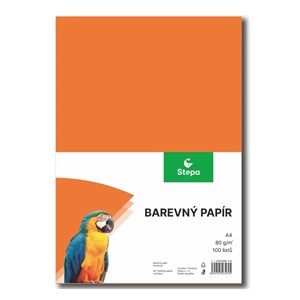 Obrázek Papír barevný - A4 / 80 g / 100 listů / oranžová